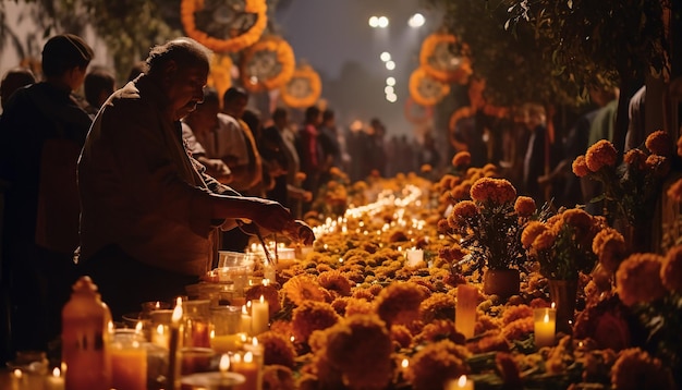 밤에 Dias de Los muertos의 Mexico Cutz 사진