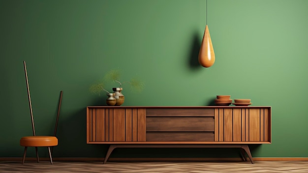 A photo of a mid century modern sideboard