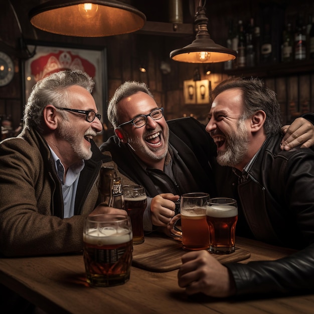 photo of middle age friends having fun