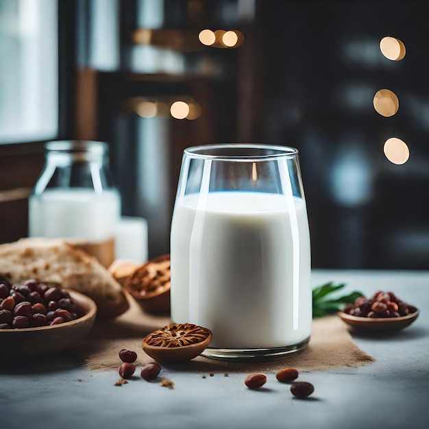 Photo photo of milk in a glass