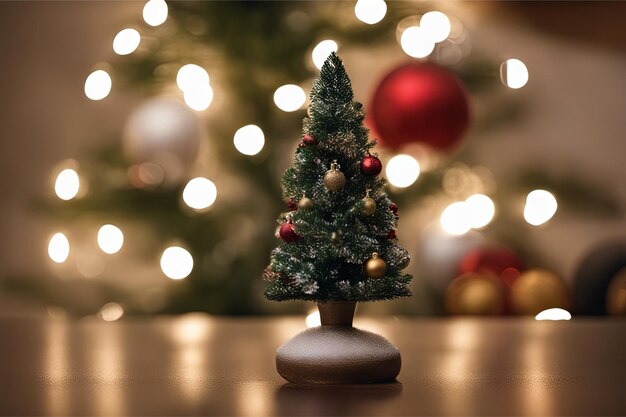 Photo of Mini Christmas Tree With Ornaments on It in Living Room