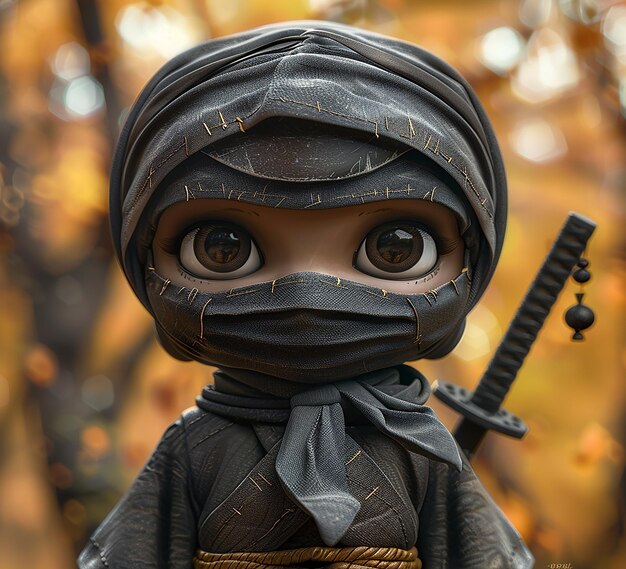 a photo of a mini ninja cartoonish character