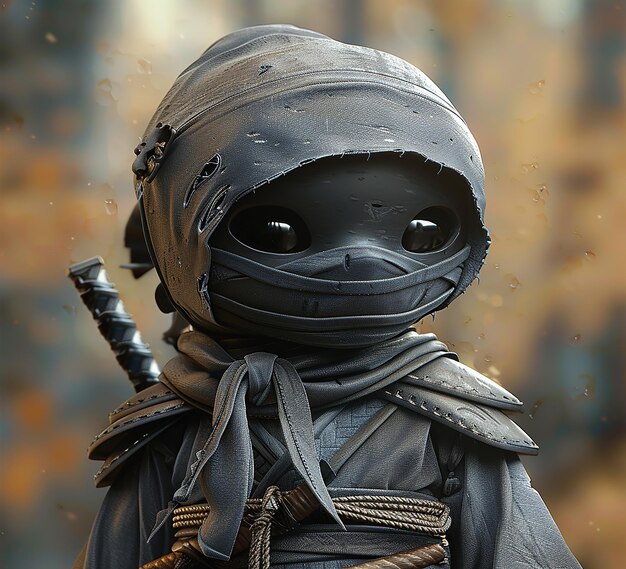 a photo of a mini ninja cartoonish character