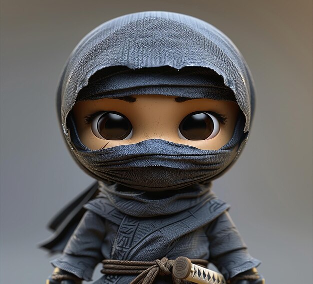 a photo of a mini ninja cartoonish character