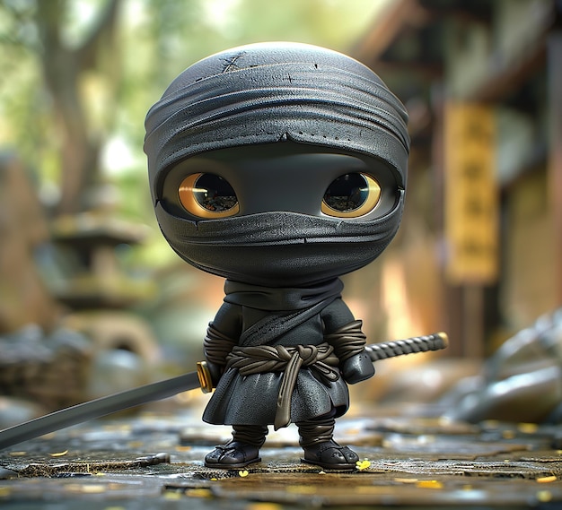 a photo of a mini ninja cartoonish character