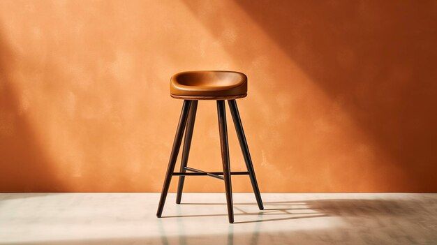 Фотография минималистского барного стула с гладким и минималистичным дизайном