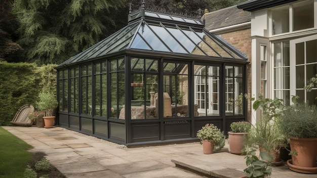 A Photo of Minimalist Conservatory with Natural Elements