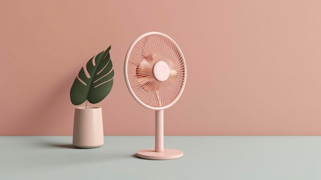 A Photo of a Minimalist Desk Fan with Sleek and Minimal Design