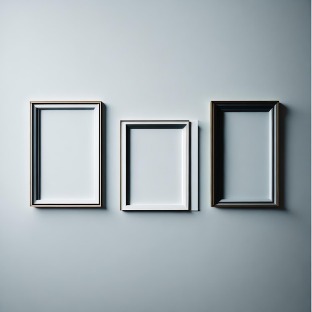 photo minimalist empty frames with bicolor background