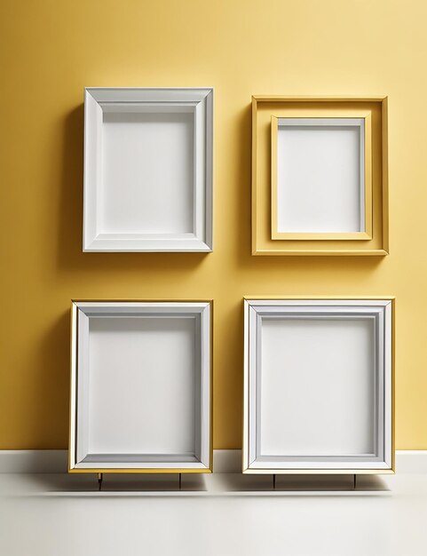 photo minimalist empty frames with bicolor background