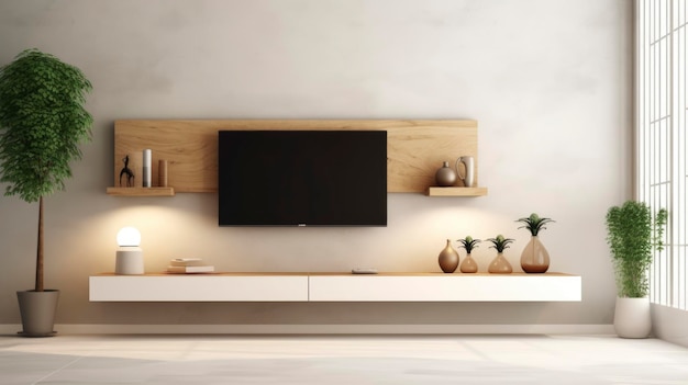 A Photo of Minimalist Floating TV Stand with Entertainment Center