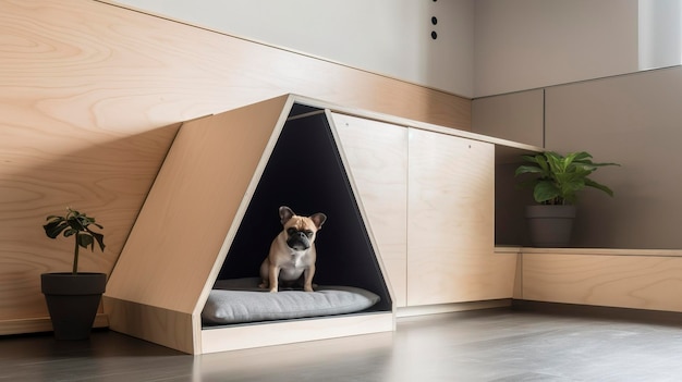 A Photo of Minimalist Pet friendly Space with Smart Design