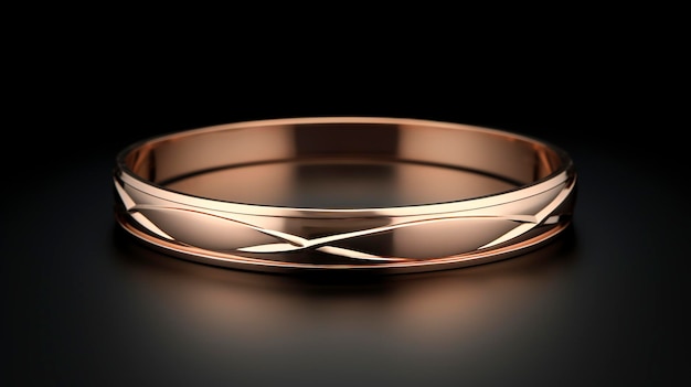 A photo of a minimalist rose gold bangle