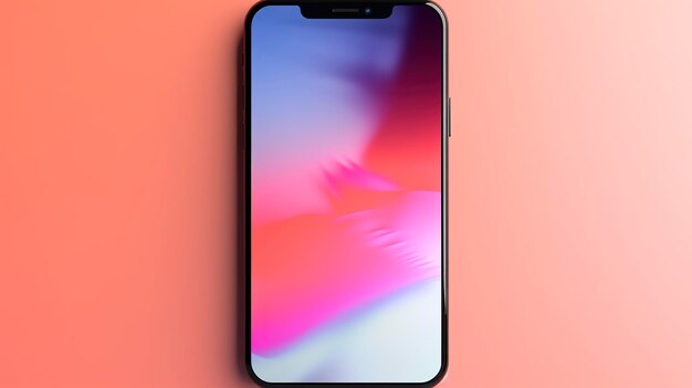 Photo a photo of a minimalistic iphone with a plain gradient background and no distractions