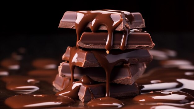Foto foto di misto di caramelle al cioccolato e cioccolata sullo sfondo