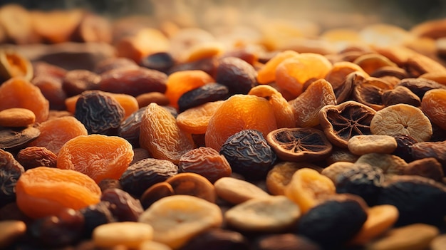 A photo of a mix of dried apricots and figs