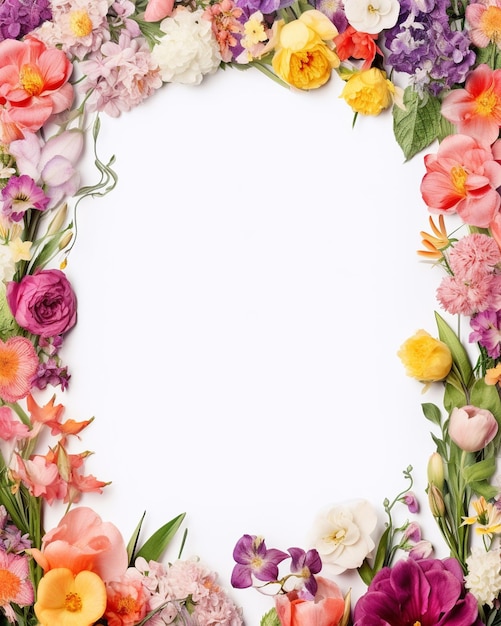 Photo mixed flower decorated blank frame