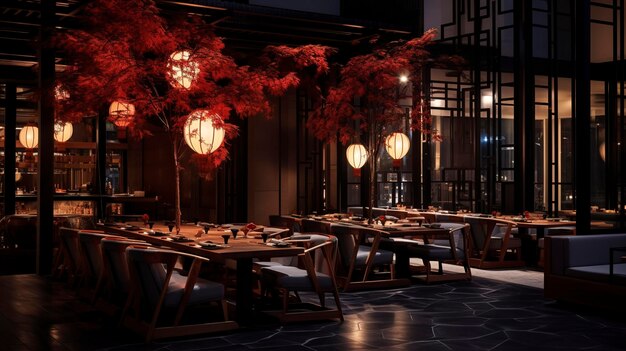 A photo of a modern Asian fusion restaurant