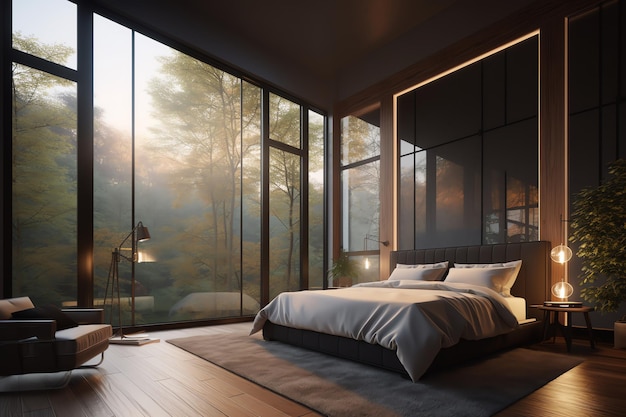Photo a modern bedroom interior