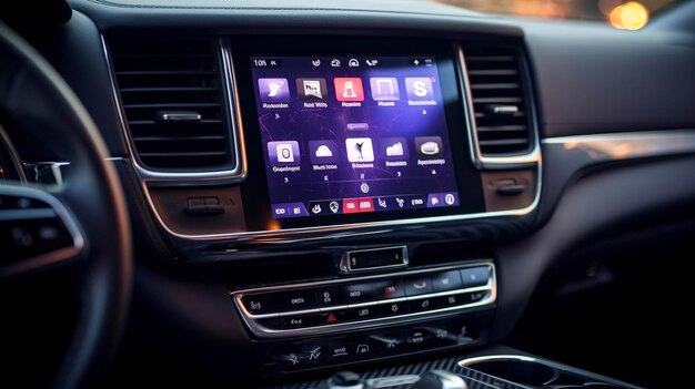 Photo a photo of a modern car entertainment system