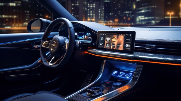 A photo of a modern car telematics system