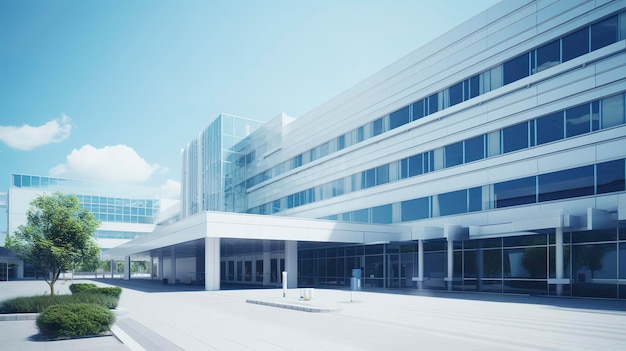 現代の病院の建物の外観の写真