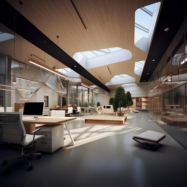 Photo modern office interior generative aixa