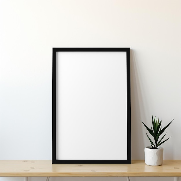 A photo modern picture frame on a shelf