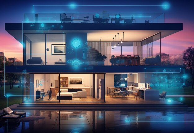 Photo photo of modern smart home systems with modern technology