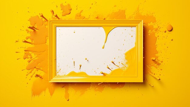 Photo modern splash frame with yellow background