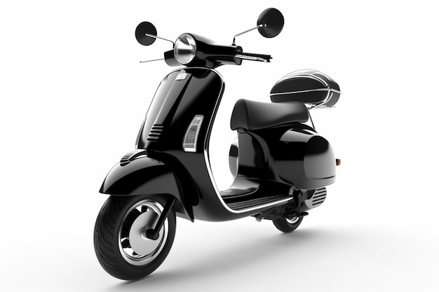 photo modern urban black moped on white background