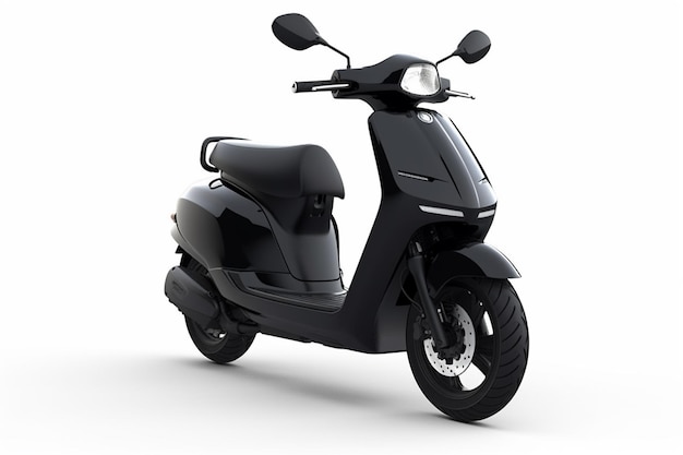 photo modern urban black moped on white background