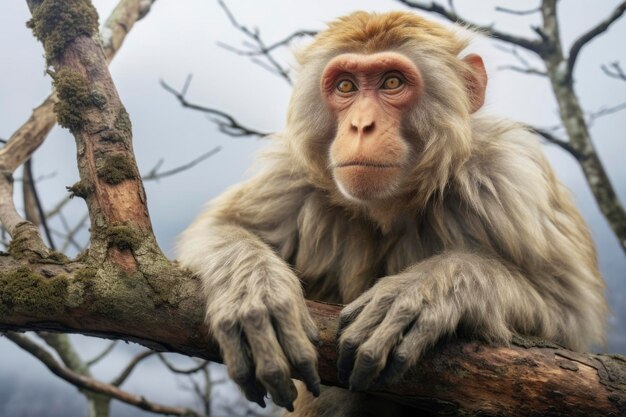 自然の生息地にある猿の写真