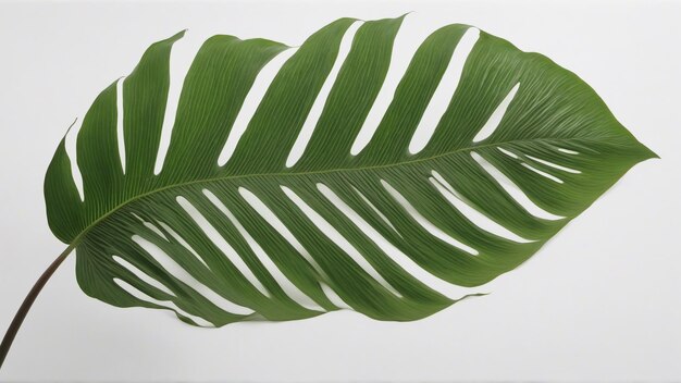 фото лист растения monstera delicosa на белом фоне