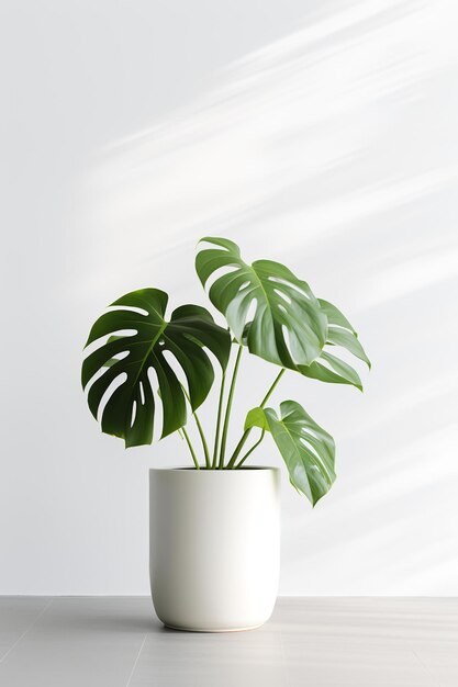 Foto foto di monstera in vaso minimalista come pianta d'appartamento per la decorazione domestica