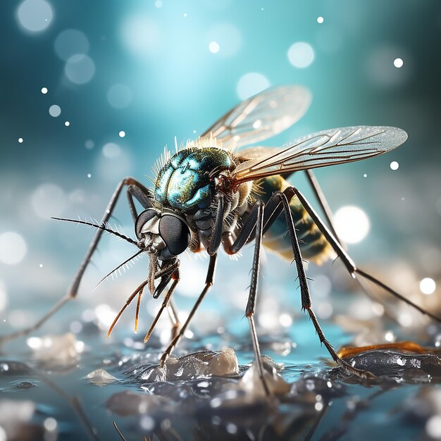 Photo mosquito 3d illustration