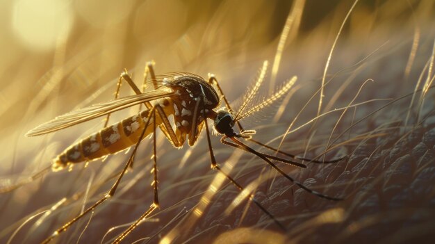 a photo of a mosquito stinging a human AI Generative