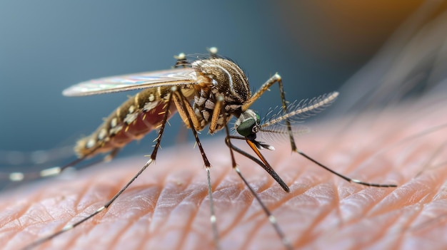 a photo of a mosquito stinging a human AI Generative