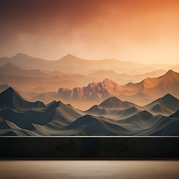 Photo of mountain shadow cast on wall majestic and awe inspiring wiphoto of art concept scene calm