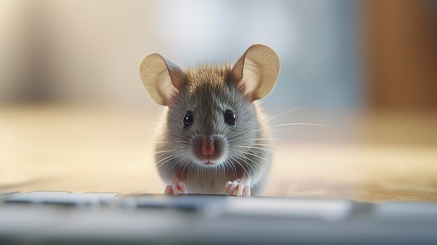 Photo a photo of a mouse responding to clicker cues