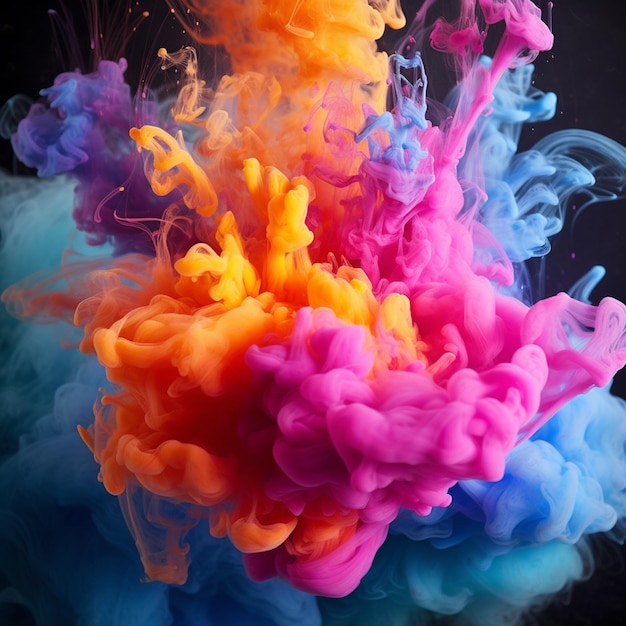 photo movement of colorful smoke