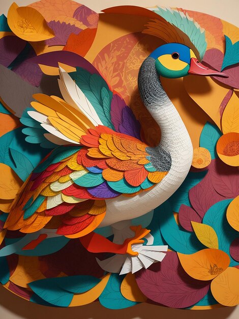 A photo of multicolor paper quelling paper cut art ai generated