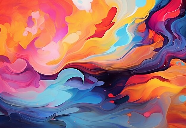 Photo of multicolored flat lay abstract painting background design