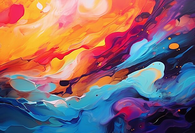 Photo of multicolored flat lay abstract painting background design