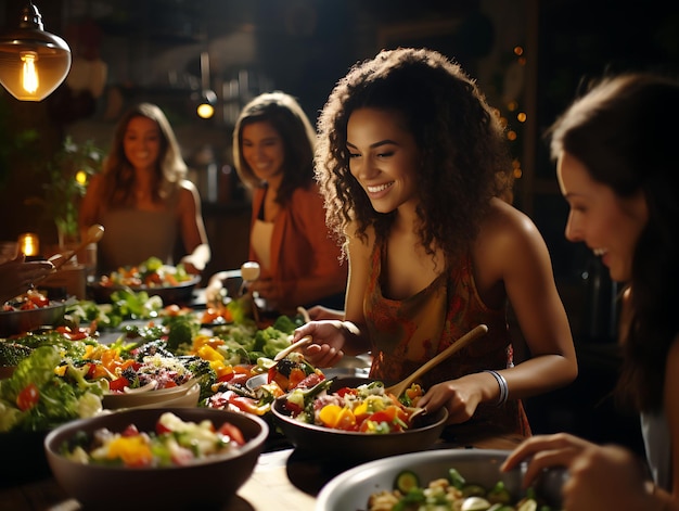 Photo of a multicultural cooking class where students prepare dishes diversity ethnicity peoples