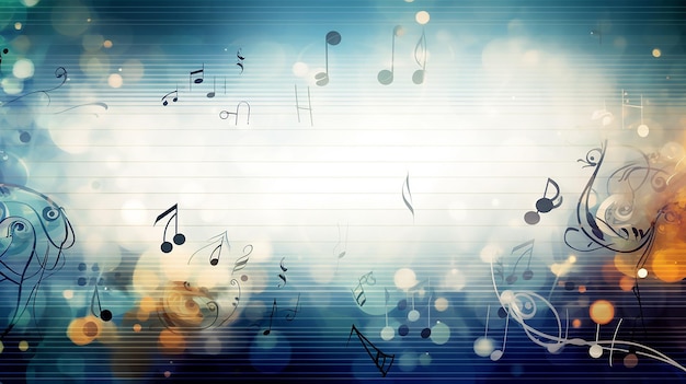 Photo photo of music notes music letters background design