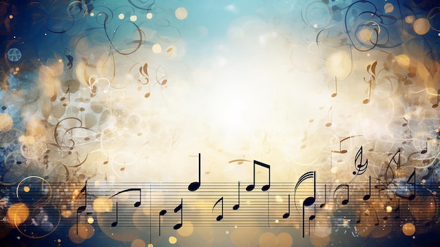 Photo photo of music notes music letters background design