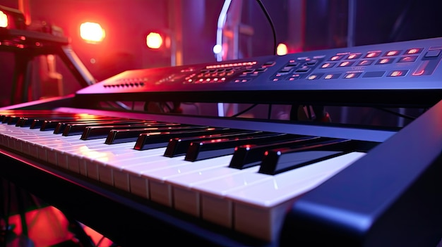 photo of musical keyboard highly detailed