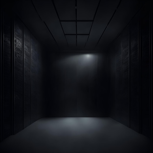 Photo of a mysterious dark room with a glimmer of light at the end