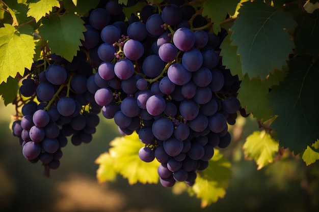 Photo of natural grapes on the branch